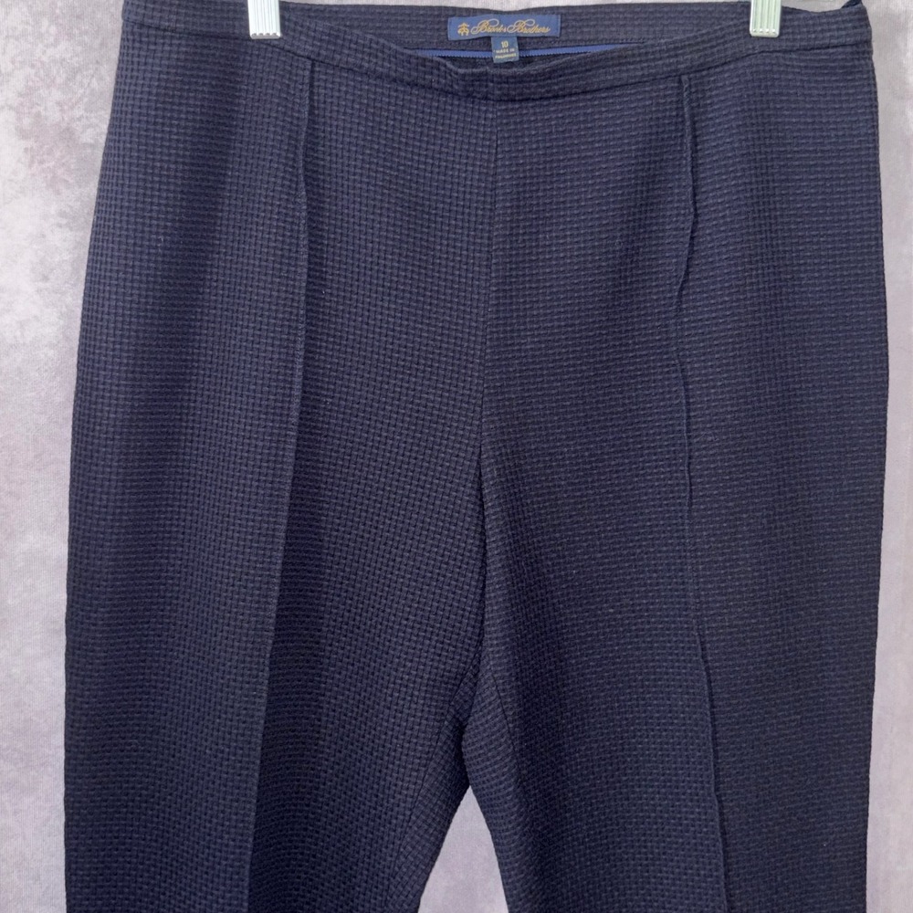 Brooks Brothers Navy Blue Waffle Textured Career Trousers‎ Excellent Women 10